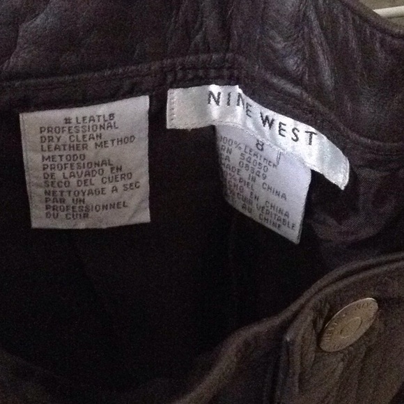 New with tags Nine West espresso Leather pants - Picture 4 of 4